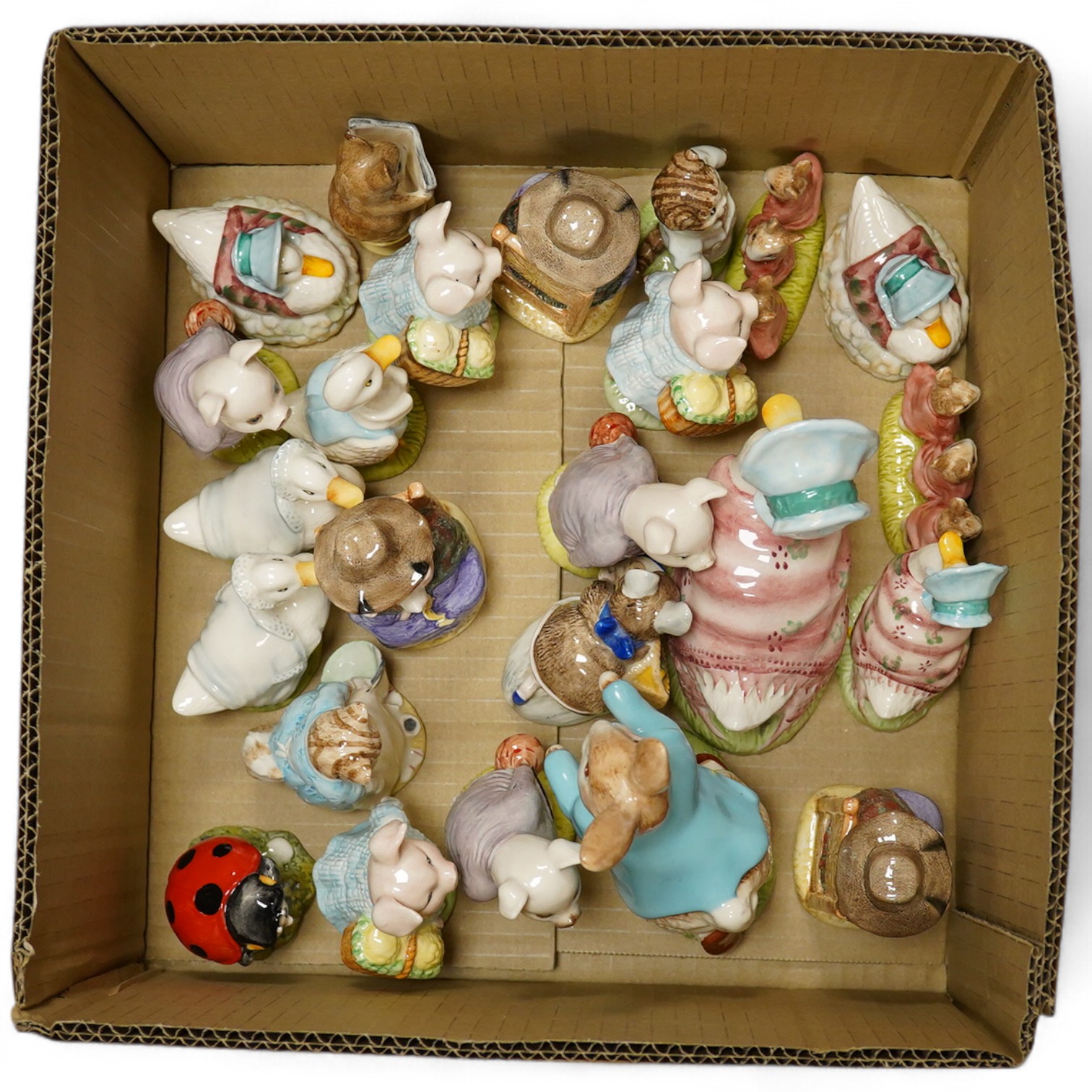 A collection of Royal Albert Beatrix Potter figures, tallest 17cm high